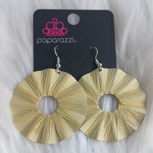 Paparazzi Textured Yellow Earrings